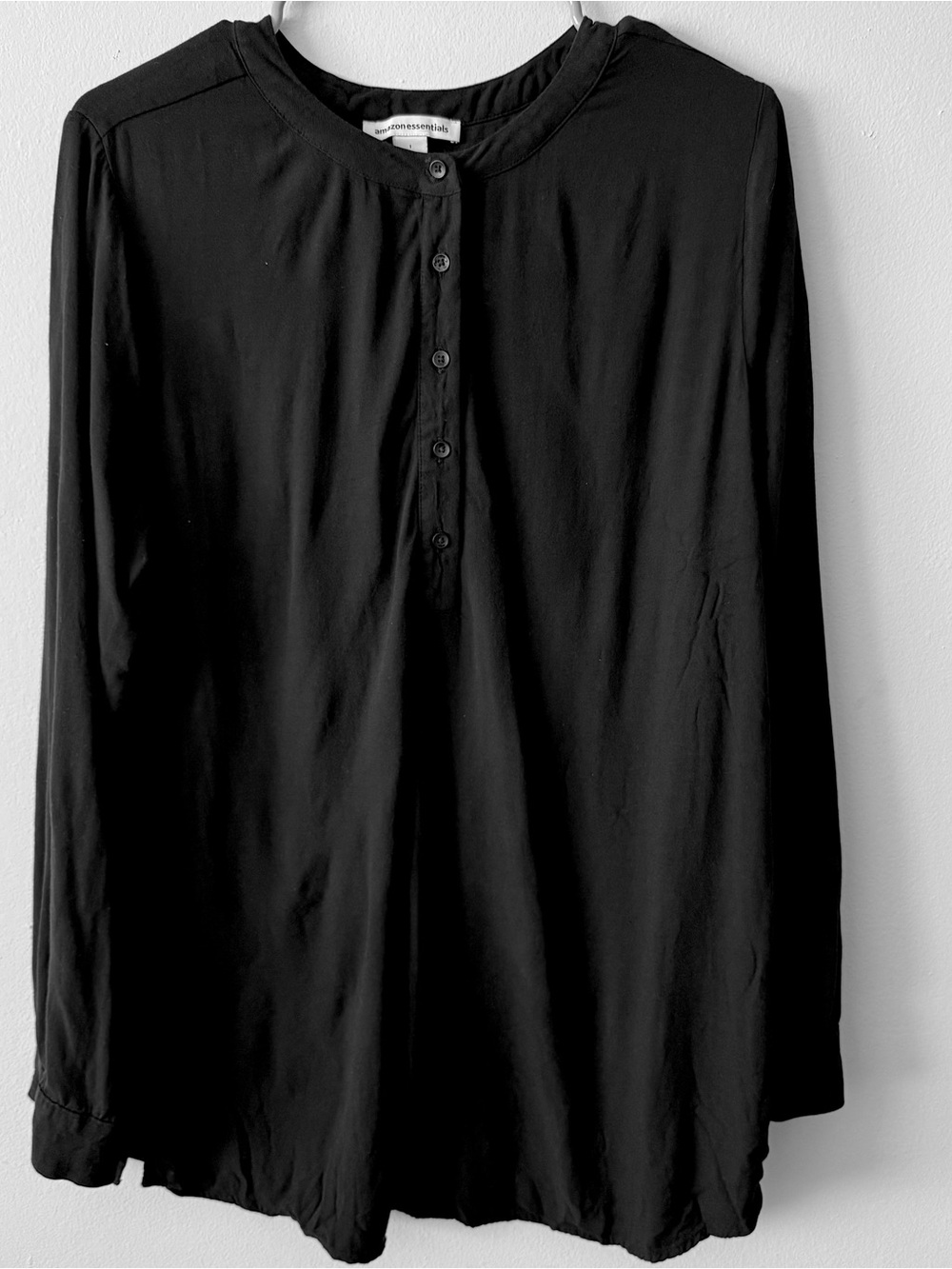 Amazon Essentials Black Long-Sleeve Button-Front Tunic - Picture 6 of 7